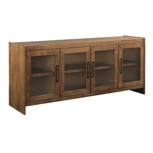 Kincaid Abode Wagner Wood/Glass Console w/4 Doors, Brown