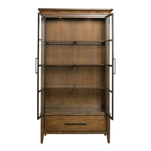 Kincaid Abode Gillian Wood/Glass Display Cabinet w/2 Doors & Drawer, Brown