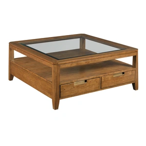 Kincaid Aspire Clarity Square Wood/Glass Coffee Table Set, Cherry
