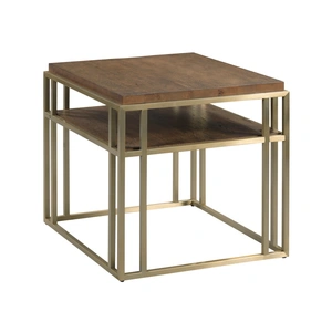 Kincaid Brighton Acquisitions Square Wood/Metal Coffee Table Set, Brown
