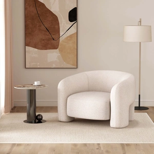 Manhattan Comfort Sylvia Tweed Accent Armchair w/Accent Pillow
