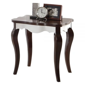 ACME Mathias Wood Rectangular End Table, Walnut/White