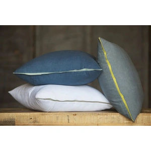 Chandra CUS28024 Cotton Handmade Cushion, Blue/Light Blue