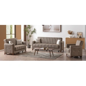 Casamode Ace Polyester Convertible Storage Living Room Set