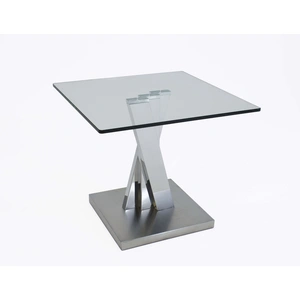 Sharelle Furnishings Ace Glass Lamp Table, Clear/Grey