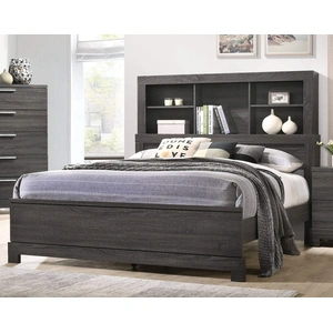 ACME Lantha Storage Platform Bed, Gray Oak