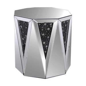 ACME Glam Noor Mirrored/Faux Gemstones End Table