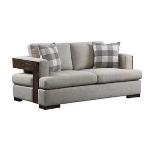 ACME Niamey Fabric/Wood Living Room Set, Beige