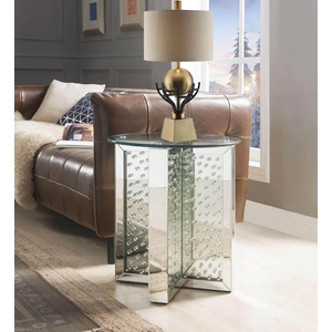ACME Glam Nysa 80217 Mirrored/Faux Crystals End Table