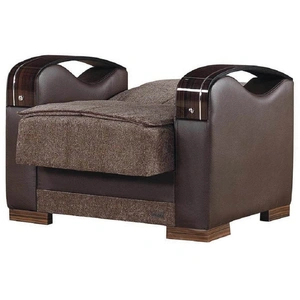 Empire Furniture, USA Hartford Fabric/Vinyl Storage Chair, Brown