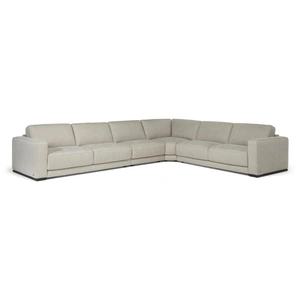 Natuzzi Editions Boston Fabric/Leather L-Shaped Sectional Sofa