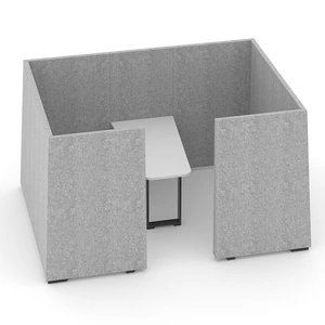 NARBUTAS Upholstered Acoustic Walls of -inchSilent box-inch w/Desk & Black MDF Legs