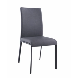 Chintaly Imports Aida Contemporary Curved Back PU Side Chair, Ash (Set of 4)