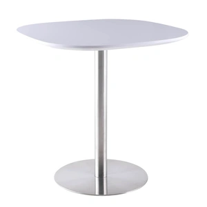 Chintaly Imports Aimee Square Rounded Counter Table, Gloss White