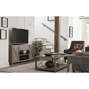 Hammary West End Wood Entertainment Console w/2 Doors & 1 Drawer, Soft Greige