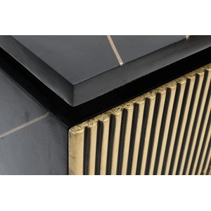 Galaxy Home Furnishings Allure 5-Drawer Wood Veneer Chest, Black/Gold