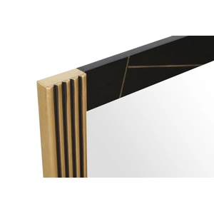 Galaxy Home Furnishings Allure Square Wood Veneer Mirror, Black/Gold