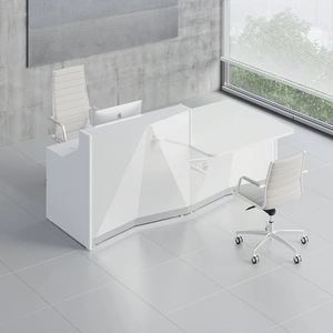 MDD Office Furniture Alpa 96-inch Straight Medium Reception Desk w/Left Counter Top