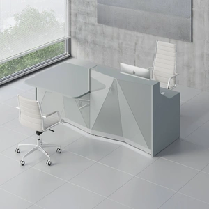 MDD Office Furniture Alpa 96-inch Straight Medium Reception Desk w/Right Counter Top