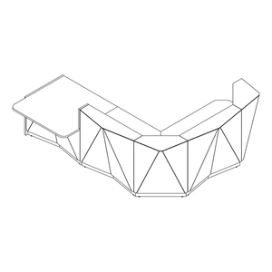 MDD Office Furniture Alpa 123-inch Corner Medium Reception Desk w/Right Counter Top & LED Light