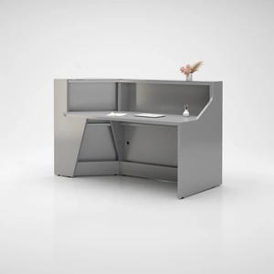 MDD Office Furniture Alpa 72-inch Straight Reception Desk w/LED Light, Left-Curved