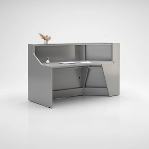MDD Office Furniture Alpa 72-inch Straight Reception Desk w/LED Light, Right-Curved