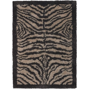 Chandra Amazon Polyester/Wool Handmade Rug, Tan/Brown/Black