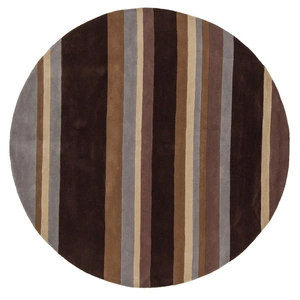 Chandra Antara Wool Round Handmade Rug, 7'9-inch, Brown/Yellow/Grey