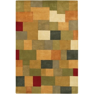 Chandra Antara Wool Handmade Rug, Green/Multi