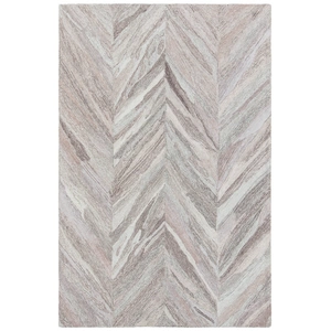 Chandra Anya Wool Rectangular Hand-tufted Rug, Silver/Grey