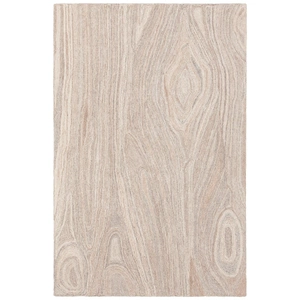 Chandra Anya Wool Rectangular Hand-tufted Rug, Tan/Grey
