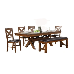 ACME Apollo Wood/Wood Veneer Rectangular Extendable Dining Set, Walnut