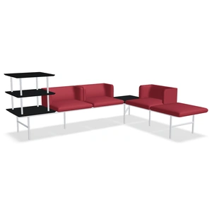 MDD Office Furniture Agora 6 Segment Seating Bench w/Table & Shelf