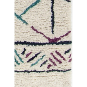 Chandra Arcon Wool Rectangular Hand-woven Rug, Cream/Red/Blue/Black