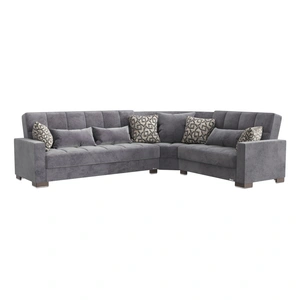 Casamode Armada Fabric/PU Convertible Sectional Sofa