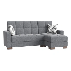 Casamode Armada Fabric/PU Convertible L-Shaped Sectional Sofa