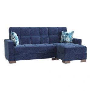 Casamode Armada Fabric/PU Convertible L-Shaped Sectional Sofa