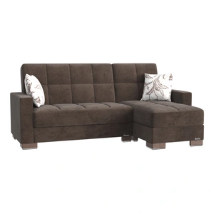 Casamode Armada Fabric/PU Convertible L-Shaped Sectional Sofa
