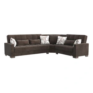 Casamode Armada Fabric/PU Convertible Sectional Sofa