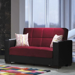 Casamode Armada Fabric/PU Convertible Loveseat