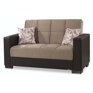 Casamode Armada Fabric/PU Convertible Loveseat