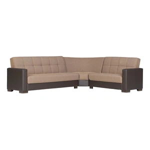 Casamode Armada Fabric/PU Convertible Sectional Sofa