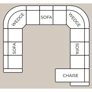 Casamode Barato Large U-Shaped Sectional Sofa with Channel Tufting and Plaid Pillows, Compostion 5