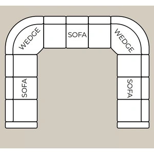 Casamode Barato Large L-Shaped Sectional Sofa with Channel Tufting and Plaid Pillows, Compostion 6