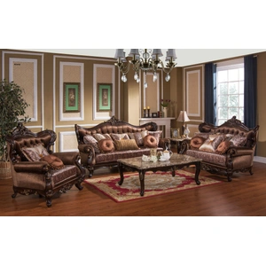 Cosmos Furniture Aroma Fabric Loveseat in Cherry