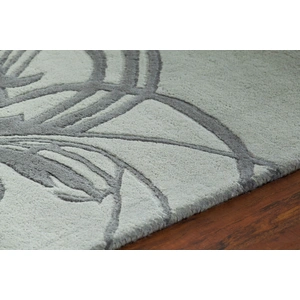Chandra Aschera Wool Round Handmade Rug, 7'9-inch, Charcoal/Grey
