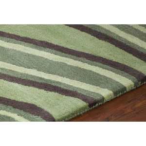 Chandra Aschera Wool Round Handmade Rug, 7'9-inch, Green/Dark Brown