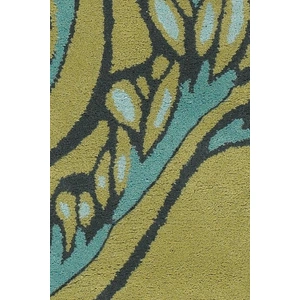 Chandra Aschera Wool Round Handmade Rug, 7'9-inch, Green/Blue/Black