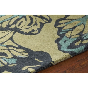 Chandra Aschera Wool Round Handmade Rug, 7'9-inch, Green/Blue/Black