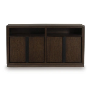 Ashley Furniture Dilenno Wood Dining Room Server - 4-Door Modern Sideboard, Dark Brown